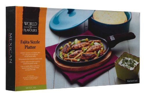 KitchenCraft World of Flavours Mexican Cast Iron Fajita Sizzler