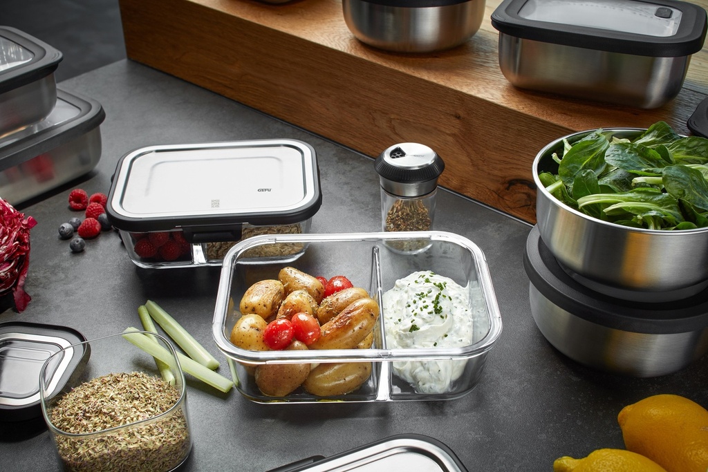 GEFU Lunchbox »MILO«, (1 Tlg.), Gelaserter QR Code Zur Vorratskontrolle per App (nur Für Android)