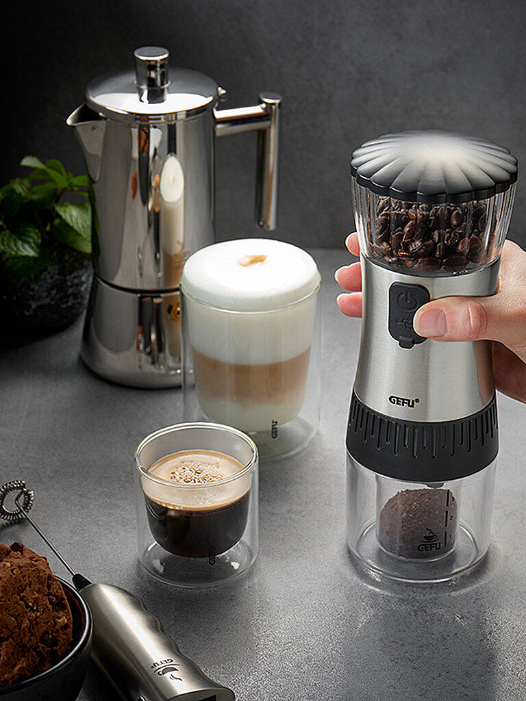 GEFU Kaffeemühle POLVE, Elektrisch USB Silber