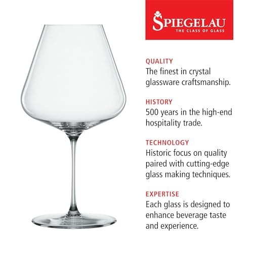 Spiegelau Definition Burgundy Glass, European Made Long Stem Red Wine Glasses for Wedding, Anniversary, Birthday Party, Dinner, Glassware, Home Bar Ca