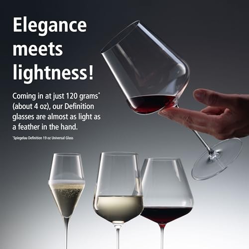 Spiegelau Definition Burgundy Glass, European Made Long Stem Red Wine Glasses for Wedding, Anniversary, Birthday Party, Dinner, Glassware, Home Bar Ca