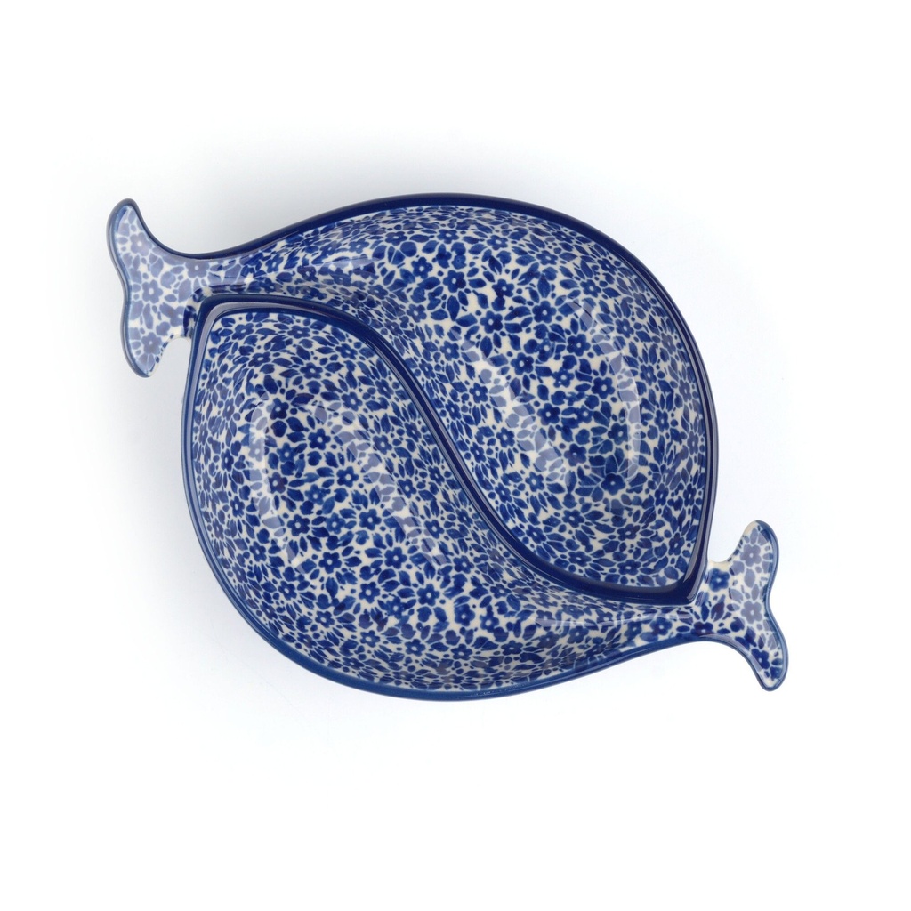 Bunzlau Bowl Fish Shaped - Indigo