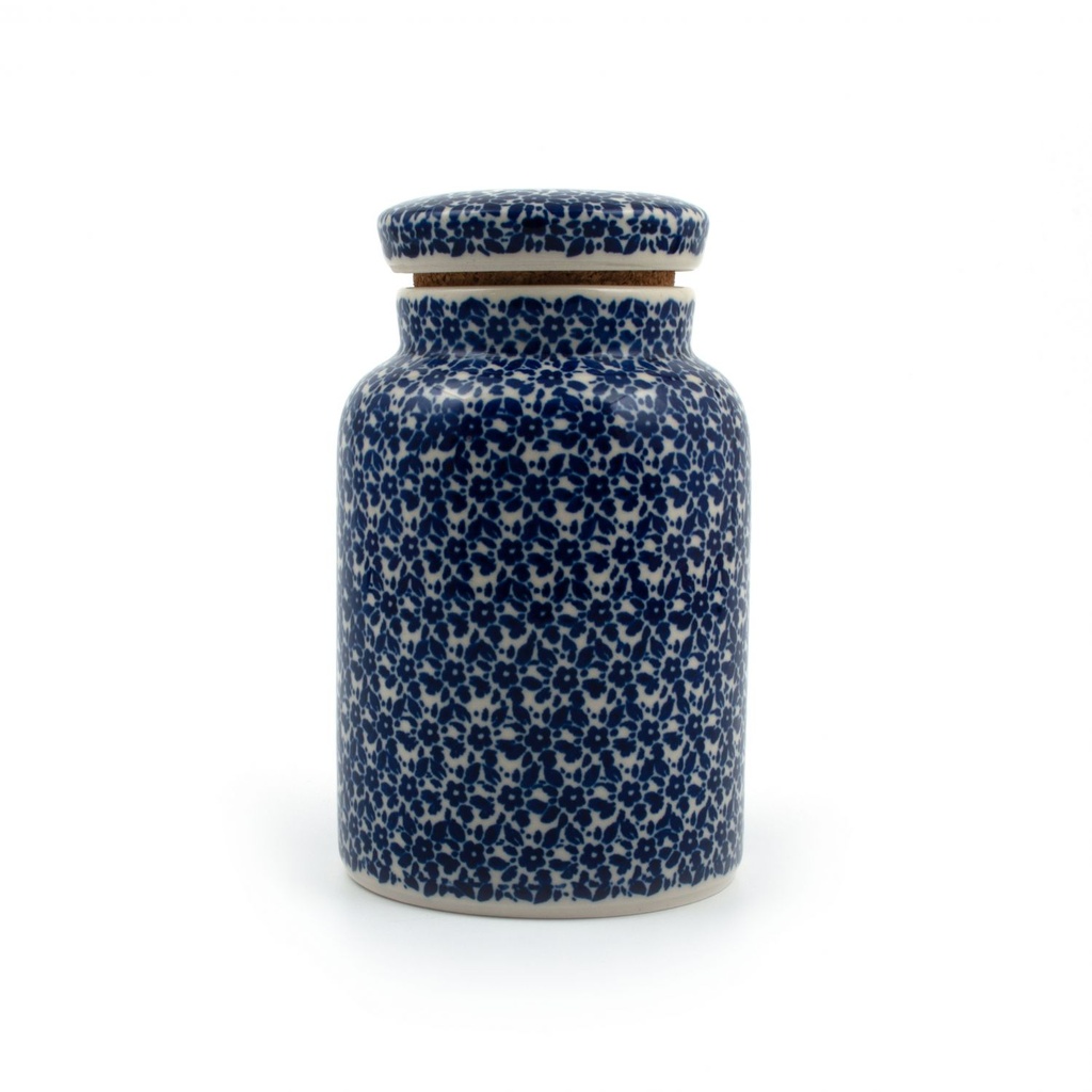 Bunzlau Storage Jar with Cork Lid - Indigo