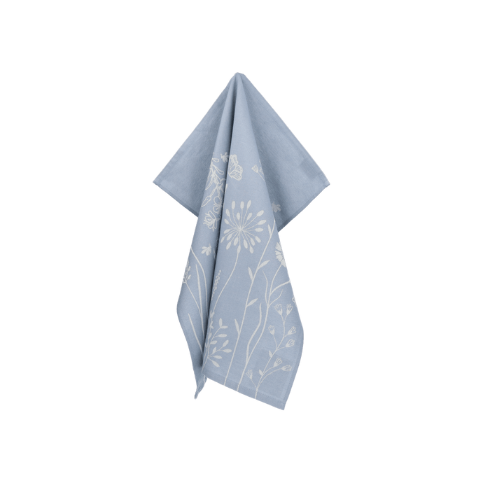 Bunzlau Tea Towel Wild Flowers Grey-Blue