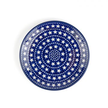 Bunzlau Plate Ø 25,5 cm - BLUE STARS