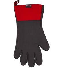 Ovenwant l /vingers lang, zwart/rood