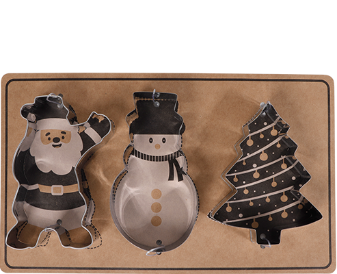 KOEKJESVORMEN, SET VAN 3, WINTER/KERST