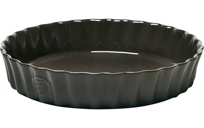 EMILE HENRY GESCHULPTE RONDE OVENSCHAAL ZWART 28CM