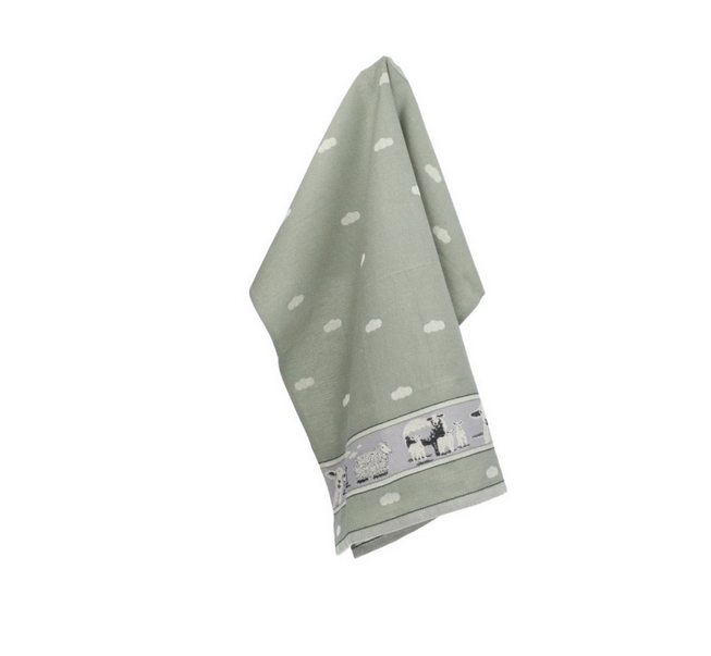 Bunzlau Tea towel SCHAAP GROEN