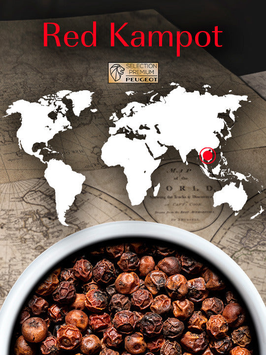 NEW S1 doos met 3 zakjes Kampot rode peper 60g (3*20g) EPICES 