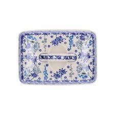 BUNZLAU BUTTER DISH RECTANGULAR FLORAL PARTY