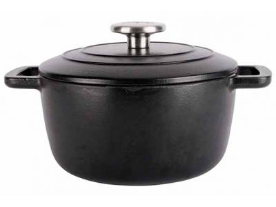 COSY&TRENDY FONTESTIC KOOKPOT ZWART GIETIJZER MET DEKSEL 2.7LTR
