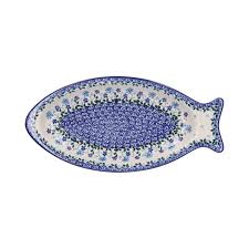 BUNZLAU FISH SHAPED PLATE -M-SPRING HILL