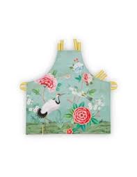 PIP STUDIO KOOKSCHORT, OVERALL PRINT, BLUE, 100 % KATOEN 