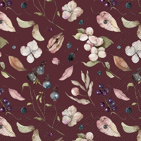 IHR SERVETTEN AURELIA BORDEAUX 3LAAGS 20STUKS 33X33CM