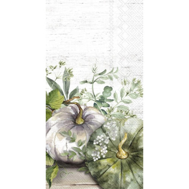 IHR SERVETTEN 33X42CM GREEN AND WHITE PUMPKIN