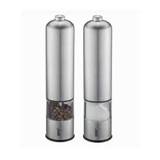 GEFU SET ELECTRISCHE PEPER- EN ZOUT MOLEN, RVS 23 CM HOOG