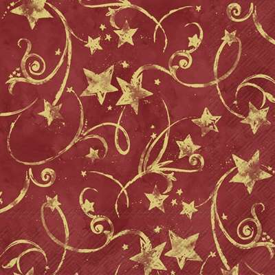 IHR SERVETTEN STAR GARLAND RED GOLD 20STUKS 33X33CM