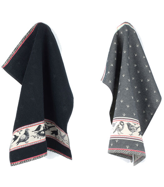 THEEDOEK PAARDEN ANTHRACITE BUNZLAU 