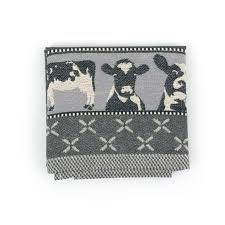 Bunzlau Tea Towel Cows Black 