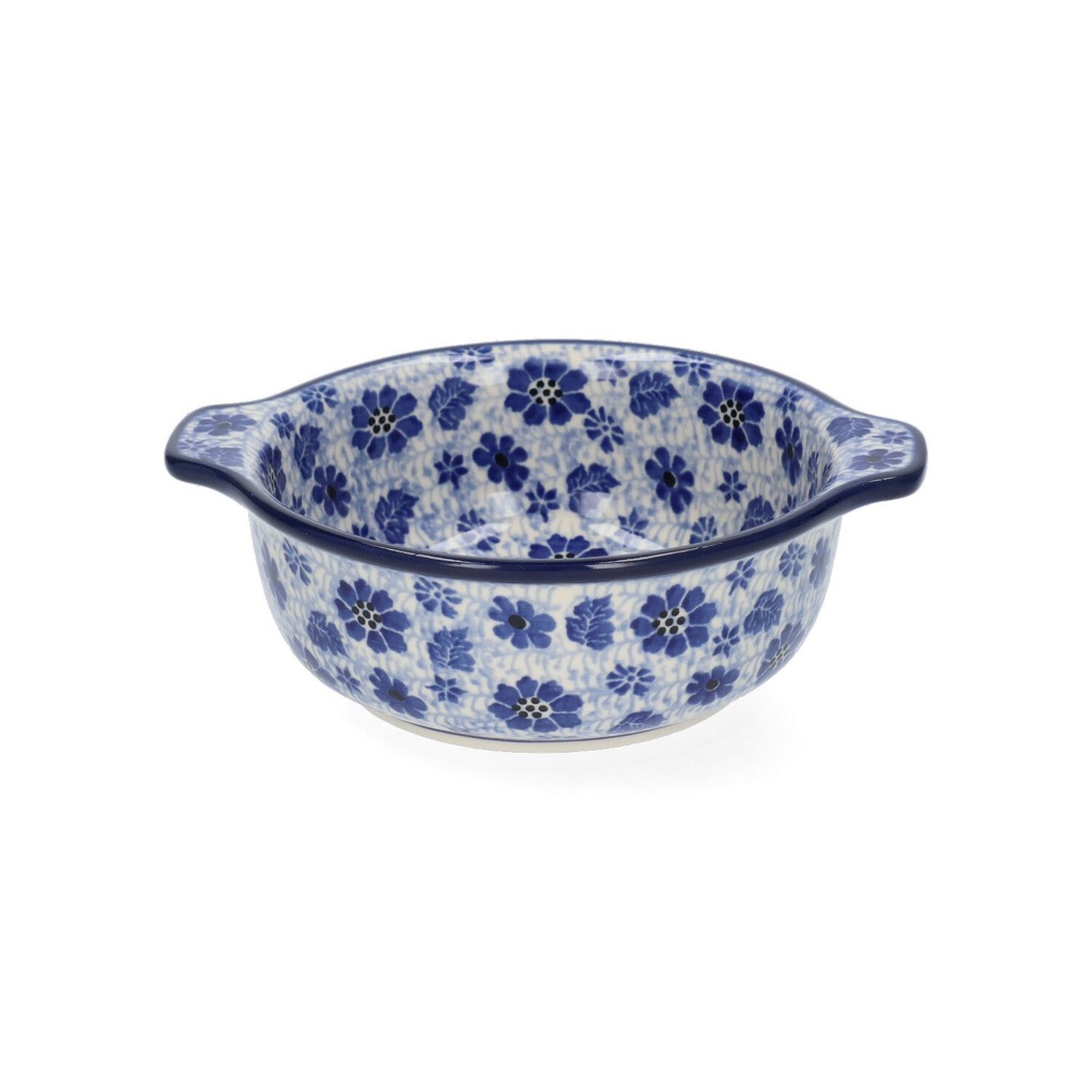 BUNZLAU SOUP BOWL FLAT HANDLES DRAGONFLY