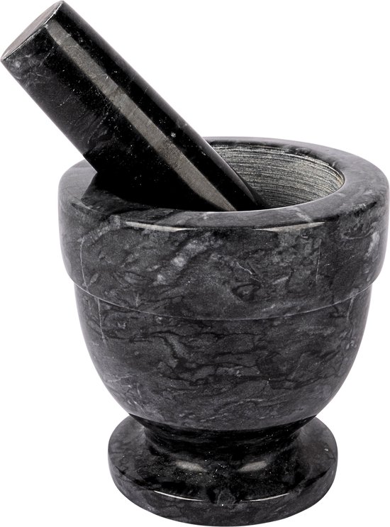 VIJZEL MARMER ZWART/GRIJS D10CM 21CL 