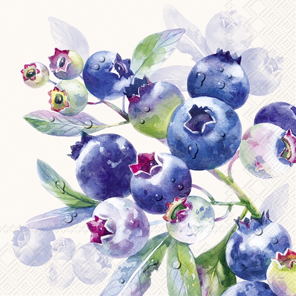 IHR SERVETTEN 33X33CM BLUEBERRYFRUITS BLUE 