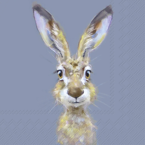 IHR SERVETTEN 33X33CM RABBIT BUSTER BLUE