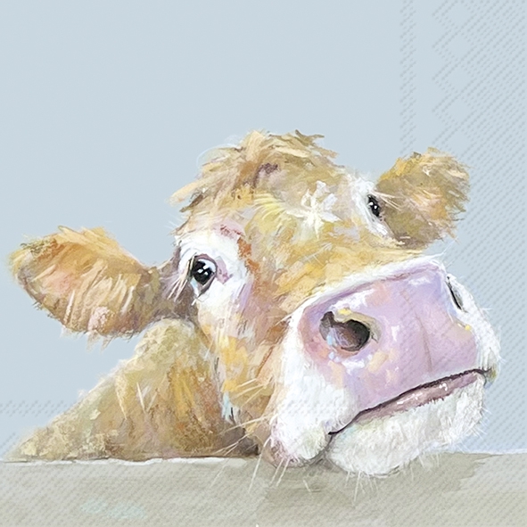 Servetten 33x33 cm - COW BELLA light blue