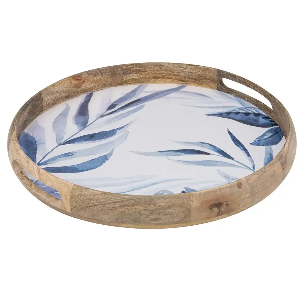 LADELLE Dienblad "Blue Lagoon" mangohout Ø40cm