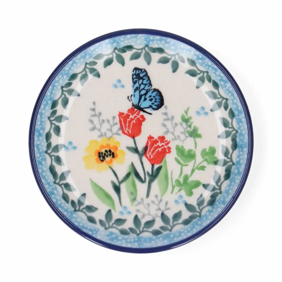 BUNZLAU TEABAG ROUND BUTTERFLY BLOSSOM