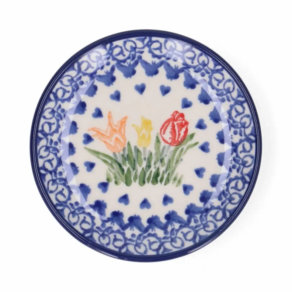 BUNZLAU TEABAG ROUND TULIP HEARTS