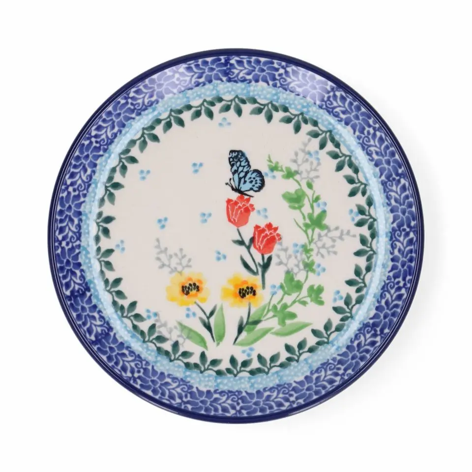 BUNZLAU CAKE DISH 16CM BUTTERFLY BLOSSOM
