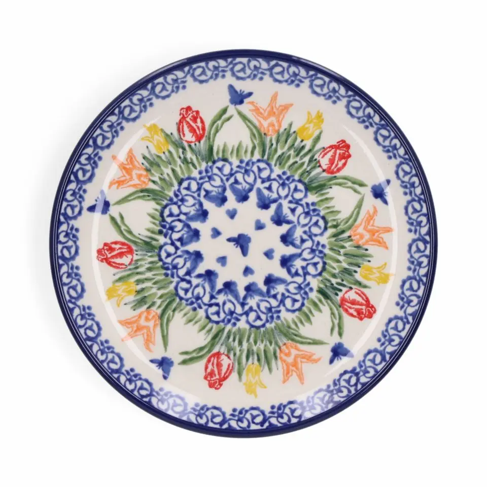 BUNZLAU CAKE DISH 16CM TULIP HEARTS
