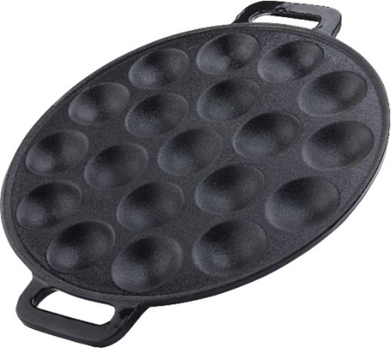 Poffertjespan, 25 cm, Gietijzer, Emaille - 