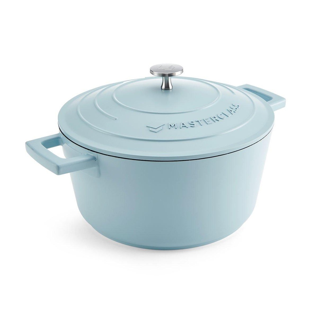 Masterclass Sky Blue Cast Aluminium Casserole Dish 4L, Blue