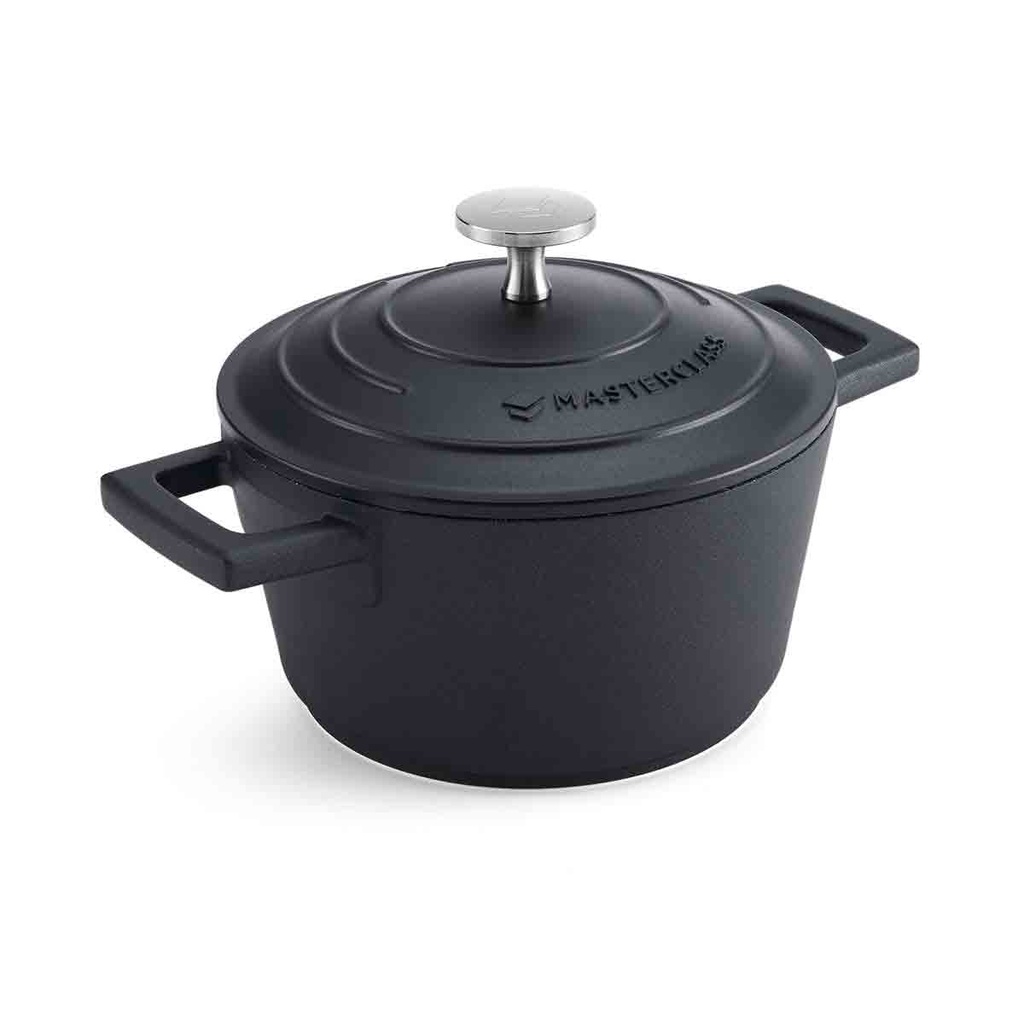 Masterclass Cast Aluminium Black Casserole Dish 1.4L, Black