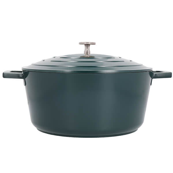 Masterclass Cast Aluminium Round Casserole Dish with Lid, GROEN