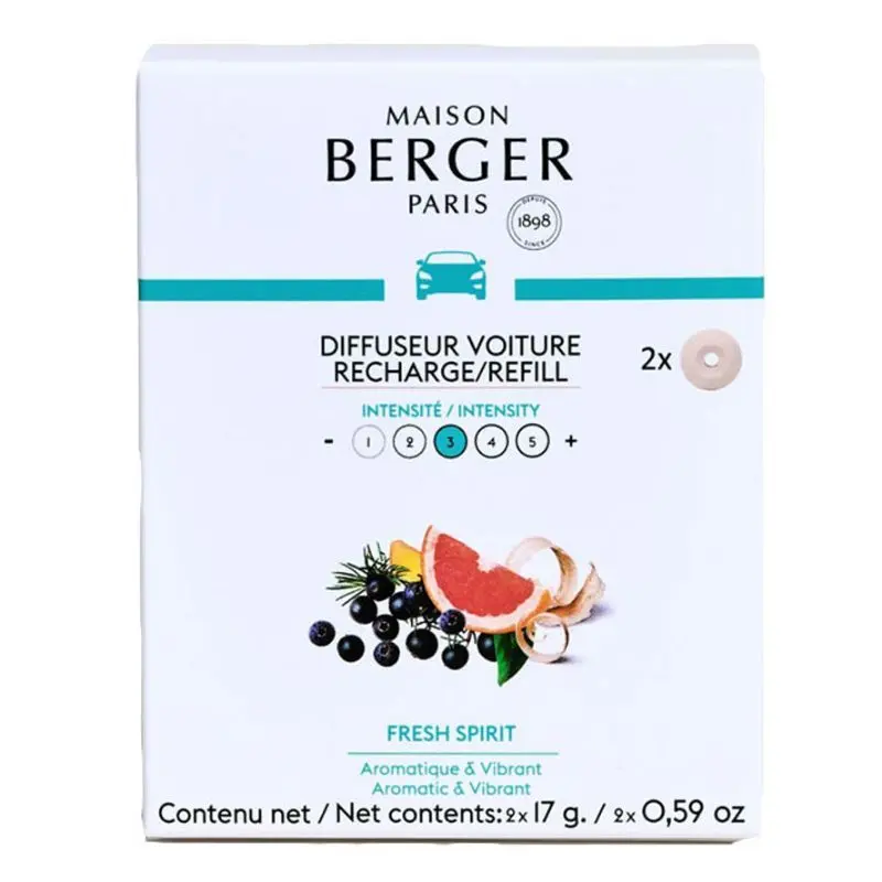 Maison Berger Navulling Autoparfum Fresh Spirit - 2 stuks