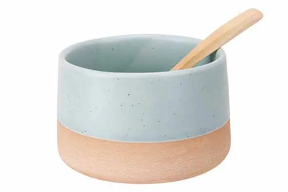 Dela Set Bowl Blauw Met Lepel D9,5xh5,5cm 