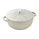 Staub 3,75 liter geëmailleerde gietijzeren DUTCH OVEN met sneeuwvlokdeksel in witte truffelkleur