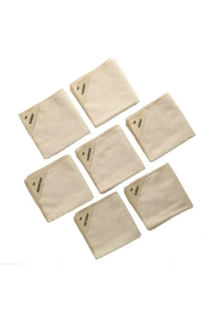 Klud wafel vaatdoekjes 7st Almond