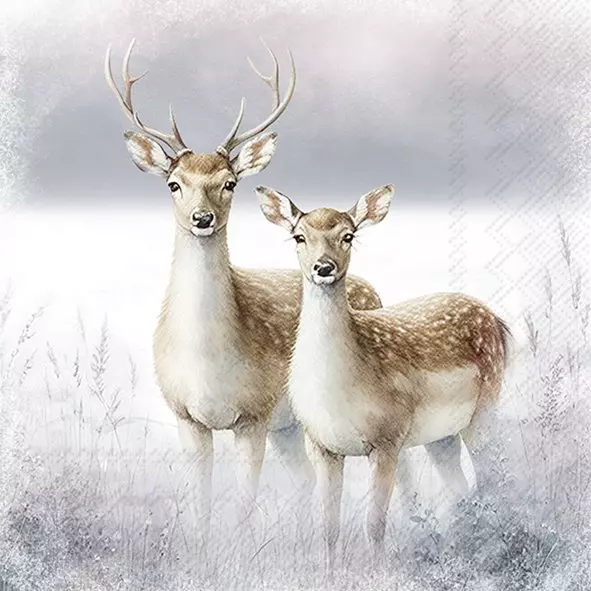 Servetten 33x33 cm - MAGIC WINTER DEERS 