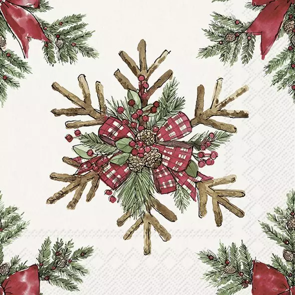 IHR SERVETTEN STARS FROM BRANCHES 33X33CM