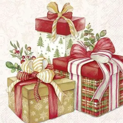 IHR SERVETTEN PRESENTS FROM SANTA 33X33CM