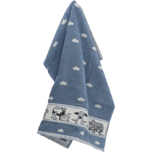 Bunzlau HANDDOEK SCHAAP LICHT BLAUW