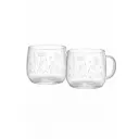 Thee Glazen - Borosilicate Wild Flowers - 400 ml - Set van 2