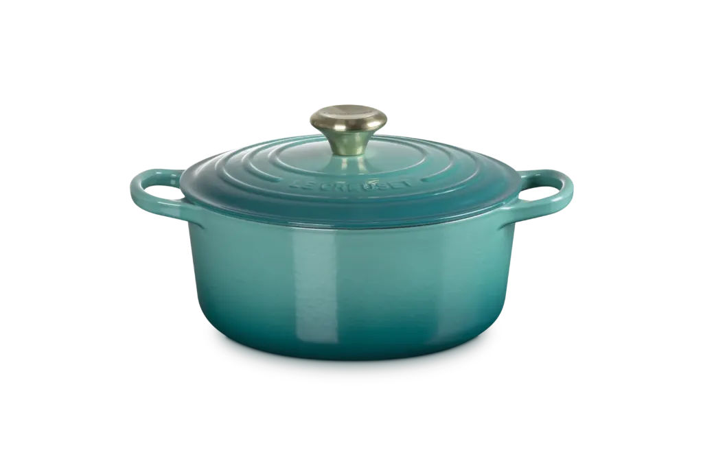 Braadpan Rond in Geëmailleerd Gietijzer Bleu Riviera 24CM