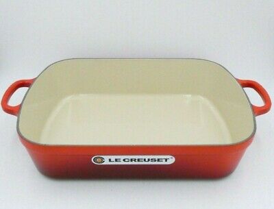 Braadslede rechthoekig Kersenrood 37cm 6,6l