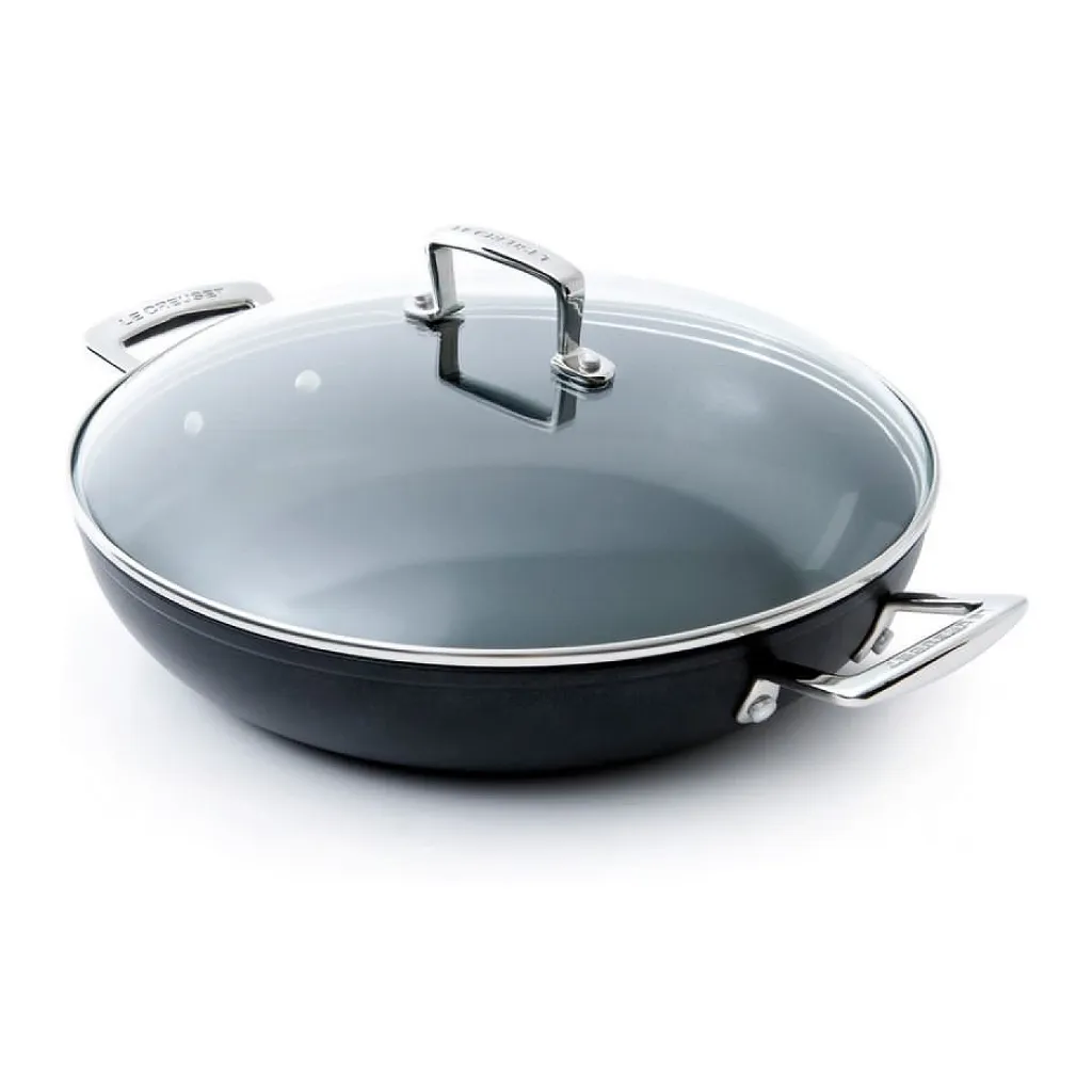 Provençcaalse Sauteerpan met gebogen wanden en glazen deksel 30cm 3,6l